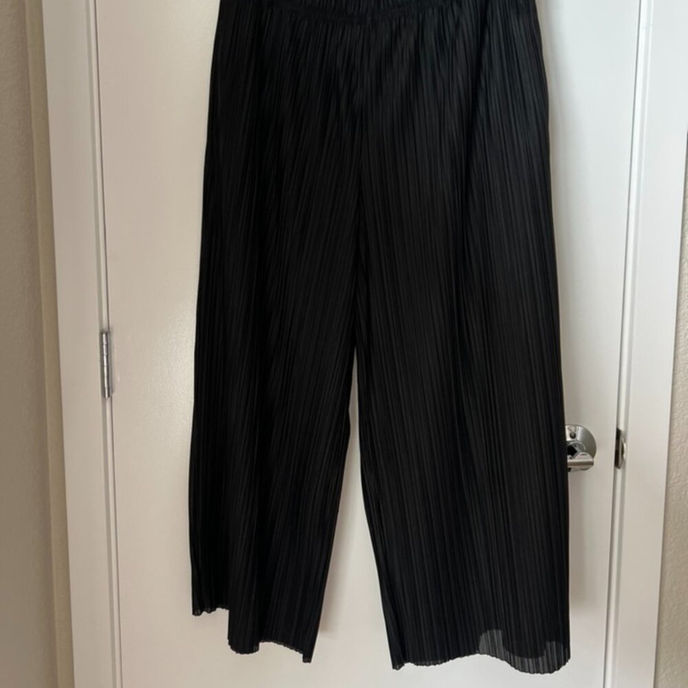 Women's Topshop Black Pleated Elastic Waist Pants